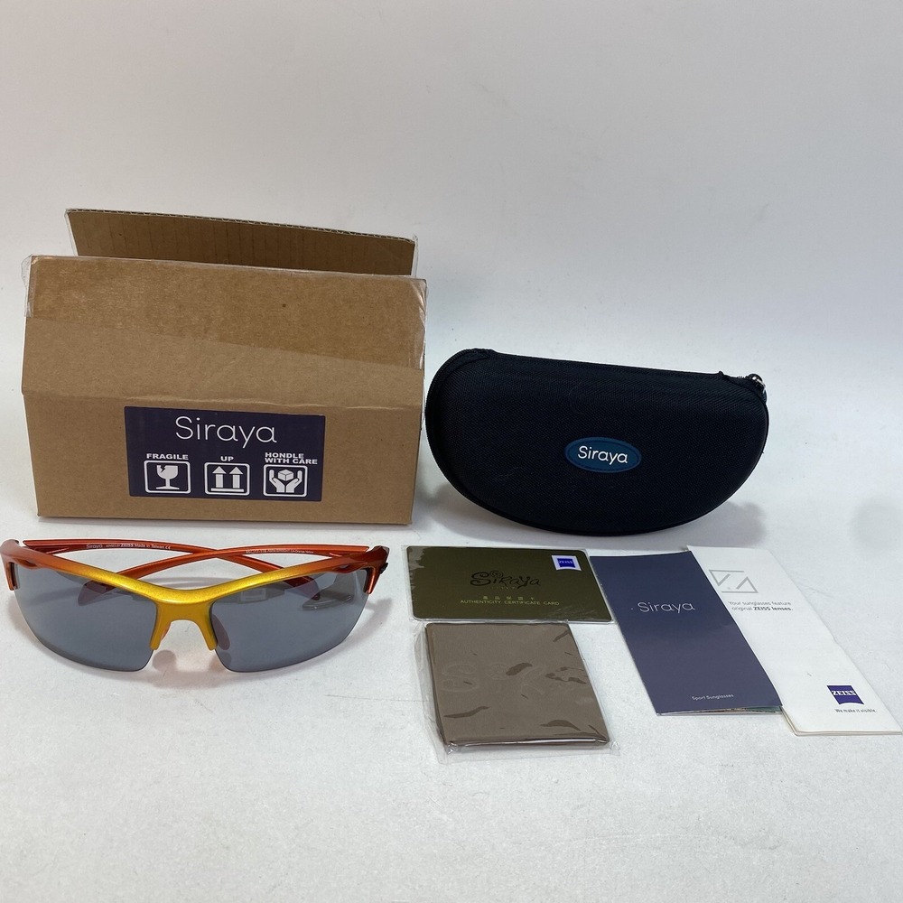 Siraya Alpha Orange Yellow Fishing Sunglasses W/ Zeiss P7020 Gray Tri-reflection